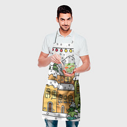 Фартук кулинарный Новогодний снегопад, цвет: 3D-принт — фото 2