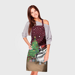 Фартук кулинарный Кот Бендер и ёлка, цвет: 3D-принт — фото 2