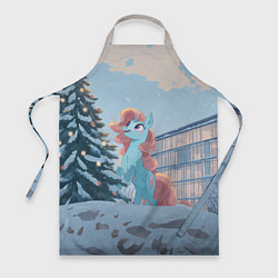 Фартук кулинарный Новогодняя лошадка у елочки, цвет: 3D-принт