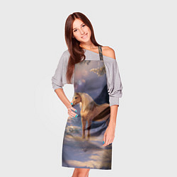 Фартук кулинарный Лошадка в новогоднем лесу, цвет: 3D-принт — фото 2