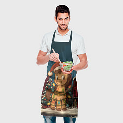 Фартук кулинарный Лошадка в новогодней гирлянде, цвет: 3D-принт — фото 2