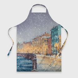 Фартук кулинарный Санкт-Петербург - снегопад, цвет: 3D-принт