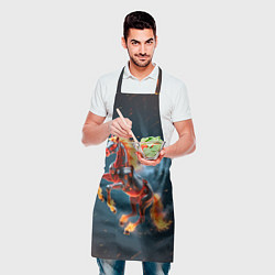 Фартук кулинарный Огненная лошадь киборг, цвет: 3D-принт — фото 2