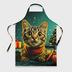 Фартук Удивленный новогодний котик