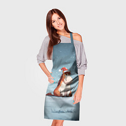 Фартук кулинарный Лошадь сидит на снегу, цвет: 3D-принт — фото 2