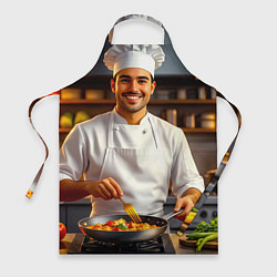 Фартук кулинарный Шеф-повар в деле, цвет: 3D-принт