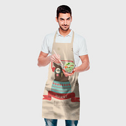 Фартук кулинарный Сова в наушниках, цвет: 3D-принт — фото 2