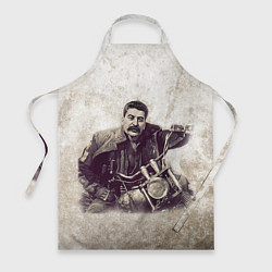 Фартук кулинарный Сталин байкер, цвет: 3D-принт