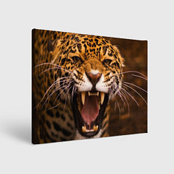 Холст прямоугольный Ярость леопарда, цвет: 3D-принт
