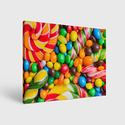 Холст прямоугольный Сладкие конфетки, цвет: 3D-принт