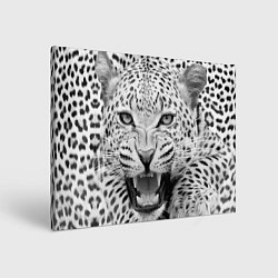 Холст прямоугольный Белый леопард, цвет: 3D-принт