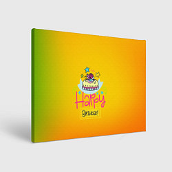 Холст прямоугольный Happy Birthday, цвет: 3D-принт