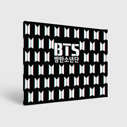 Холст прямоугольный BTS: Black Pattern, цвет: 3D-принт