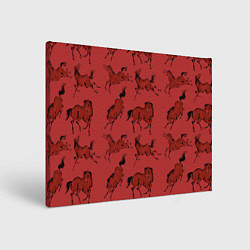 Холст прямоугольный Красные кони, цвет: 3D-принт