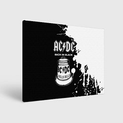 Холст прямоугольный ACDC Back in Black, цвет: 3D-принт