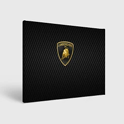 Холст прямоугольный Lamborghini logo n carbone, цвет: 3D-принт