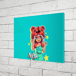 Холст прямоугольный BEAR GIRL, цвет: 3D-принт — фото 2