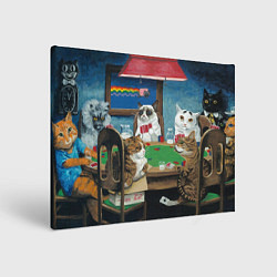 Картина прямоугольная Коты играют в покер