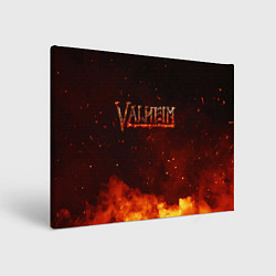 Холст прямоугольный Valheim огненный лого, цвет: 3D-принт