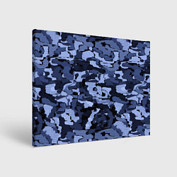 Холст прямоугольный Синий камуфляж в клетку, цвет: 3D-принт