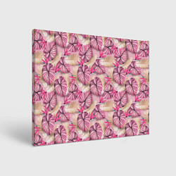 Холст прямоугольный Розовый тропический узор, цвет: 3D-принт