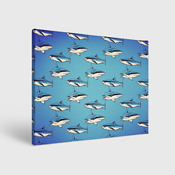 Холст прямоугольный Акулы Паттерн, цвет: 3D-принт