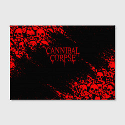 Холст прямоугольный CANNIBAL CORPSE КРАСНЫЕ ЧЕРЕПА, цвет: 3D-принт — фото 2