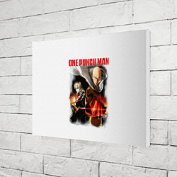 Холст прямоугольный Сайтама и Генос One Punch-Man, цвет: 3D-принт — фото 2