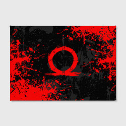 Холст прямоугольный GOD OF WAR LOGO RED, БРЫЗГИ КРАСОК, цвет: 3D-принт — фото 2