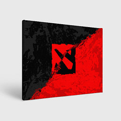 Картина прямоугольная DOTA 2 RED BLACK LOGO, БРЫЗГИ КРАСОК