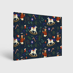 Картина прямоугольная Щелкунчик паттерн с лошадкой