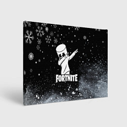 Холст прямоугольный НОВОГОДНИЙ FORTNITE MARSHMELLO, цвет: 3D-принт