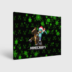 Картина прямоугольная MINECRAFT НОВОГОДНИЙ КРИПЕРЫ