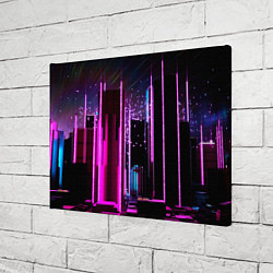 Холст прямоугольный Ночной город в киберпанке, цвет: 3D-принт — фото 2