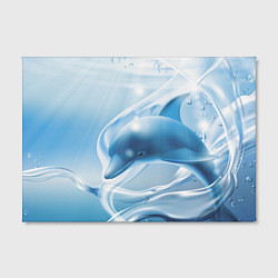Холст прямоугольный Дельфин в лазурном океане, цвет: 3D-принт — фото 2