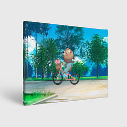 Картина прямоугольная Медведь на велосипеде