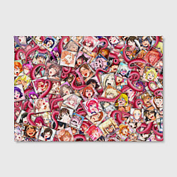 Холст прямоугольный Ахегао с щупальцами в цвете, цвет: 3D-принт — фото 2