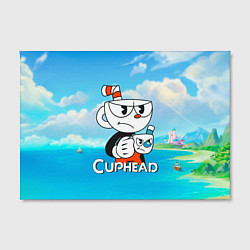 Холст прямоугольный Cuphead сердитая чашечка, цвет: 3D-принт — фото 2