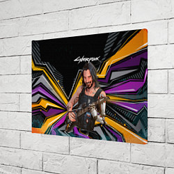 Холст прямоугольный Johnny гитарист cyberpunk2077, цвет: 3D-принт — фото 2