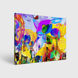 Холст прямоугольный Цветы Буйство красок Flowers Riot of colors, цвет: 3D-принт