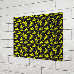Холст прямоугольный Камуфляж Пиксельный Чёрно-Жёлтый, цвет: 3D-принт — фото 2