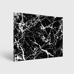 Картина прямоугольная Текстура чёрного мрамора Texture of black marble