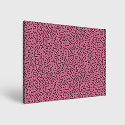 Холст прямоугольный Минималистический паттерн на розовом фоне, цвет: 3D-принт