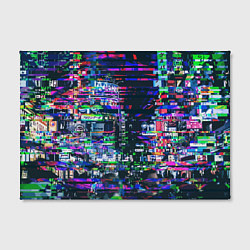 Холст прямоугольный Ночной город - glitch, цвет: 3D-принт — фото 2