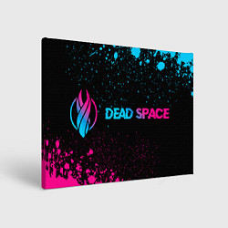 Холст прямоугольный Dead Space - neon gradient: надпись и символ, цвет: 3D-принт