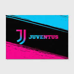 Холст прямоугольный Juventus - neon gradient: надпись и символ, цвет: 3D-принт — фото 2