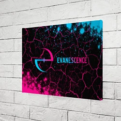 Холст прямоугольный Evanescence - neon gradient: надпись и символ, цвет: 3D-принт — фото 2