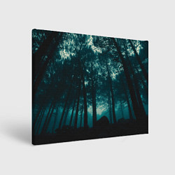 Холст прямоугольный Тёмный лес на закате, цвет: 3D-принт