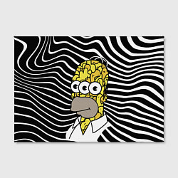 Холст прямоугольный Трёхглазый Гомер Симпсон - шутка, цвет: 3D-принт — фото 2