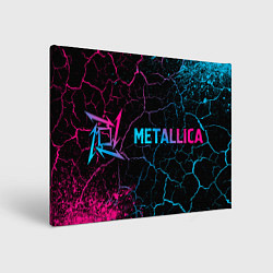 Картина прямоугольная Metallica - neon gradient: надпись и символ